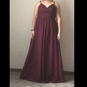 Maroon bridesmaid dress